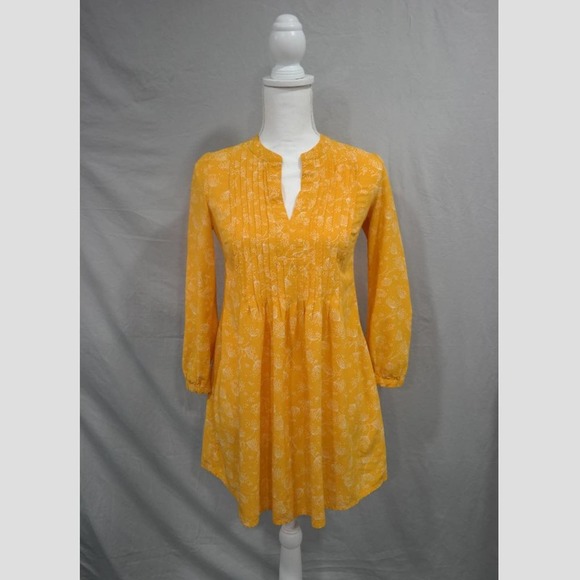 Old Navy Small Sunflower Yellow Long Sleeve Printed Mini Dress - Picture 2 of 6